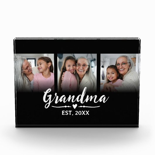 Oma Oprichting Zwart Schrift 3 Fotoblokken (Voorkant)