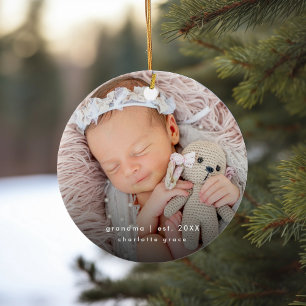 Oma Oprichtingsjaar Baby Aandenken Keramisch Ornament