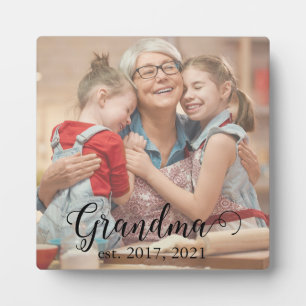 Oma Oprichtingsjaar Modern Zwar Schrift Foto Fotoplaat