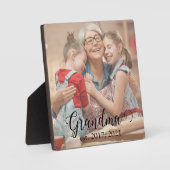 Oma Oprichtingsjaar Modern Zwar Schrift Foto Fotoplaat (Voorkant)