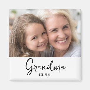 Oma Oprichtingsjaar Typografie Foto Magneet