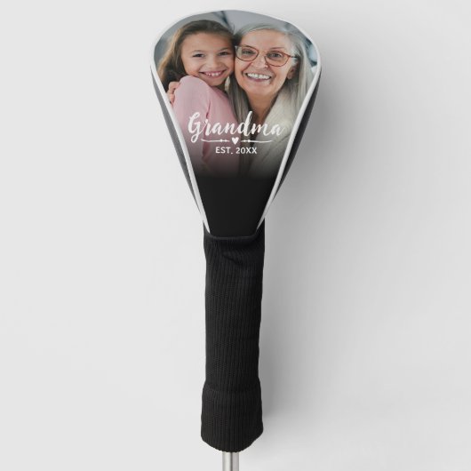 Oma Oprichtte Witte Script Foto Golfheadcover (Voorkant)