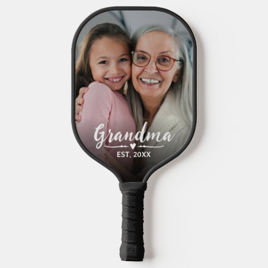 Oma Oprichtte Witte Script Foto Pickleball Paddle (Achterkant)