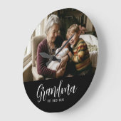 Oma Oprichtte Zwart Wit Script Foto Grote Klok (Hoek)