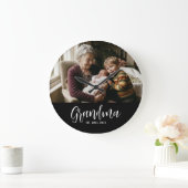 Oma Oprichtte Zwart Wit Script Foto Grote Klok (Huis)