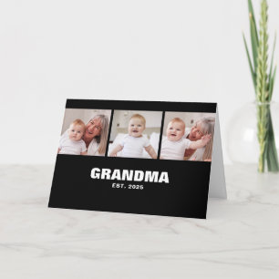 Oma Oprichtte Zwarte 3 Foto Oma- en Opa-dag Kaart