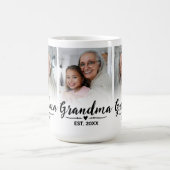 Oma Oprichtte Zwarte Cute Script 3 Foto Koffiemok (Center)