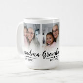Oma Oprichtte Zwarte Cute Script 3 Foto Koffiemok (Voorkant links)