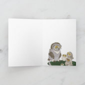 Oma Owl Storytelling Christmas Kaart (Binnen)