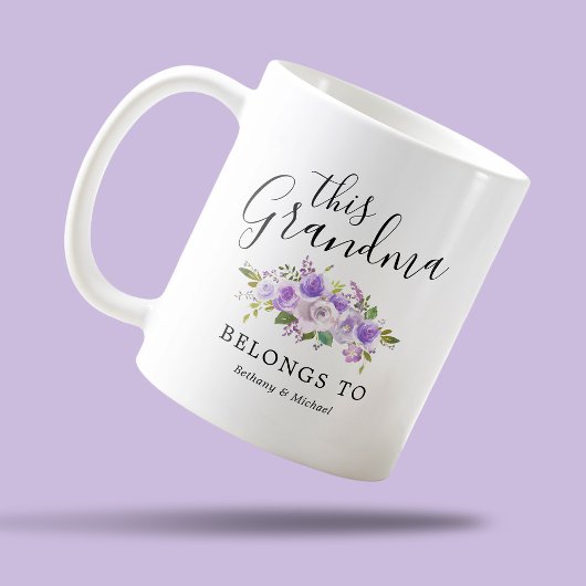 Oma paarse bloemenmok koffiemok