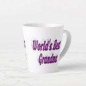 Oma paarse typografie Moederdag Latte Mok (Rechterhoek)