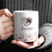 Oma Paarse Waterverf Wildflowers & Fotocadeau Koffiemok