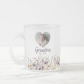 Oma Paarse Waterverf Wildflowers & Fotocadeau Matglas Koffiemok (Links)