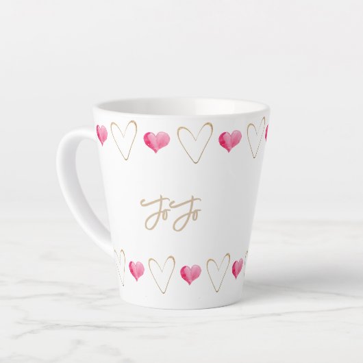 Oma Persoonlijke naam Hart Latte Mok (Linkerhoek)