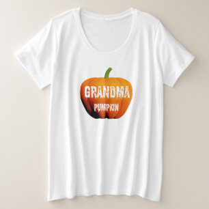 Oma Pompoen Halloween Ontwerp Grote Maat T-shirt