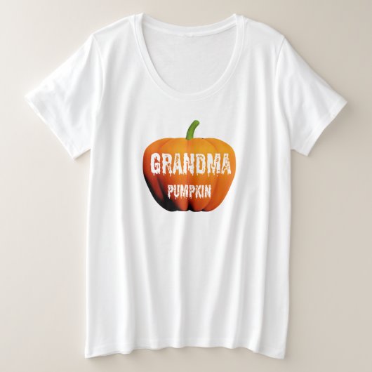 Oma Pompoen Halloween Ontwerp Grote Maat T-shirt (Design voorkant)