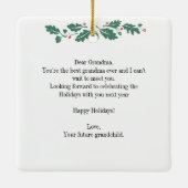 Oma Prettige feestdagen Zwangerschap Ultrasound Fo Keramisch Ornament (Achterkant)