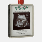 Oma Prettige feestdagen Zwangerschap Ultrasound Fo Metalen Ornament (Rechts)