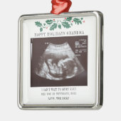 Oma Prettige feestdagen Zwangerschap Ultrasound Fo Metalen Ornament (Links)