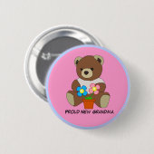 Oma: Proud New Grandma, Teddy Bear knop Ronde Button 5,7 Cm (Voorkant /achterkant)