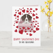 Oma Puppy in Box Valentijns's Kaart (Gele Bloem)