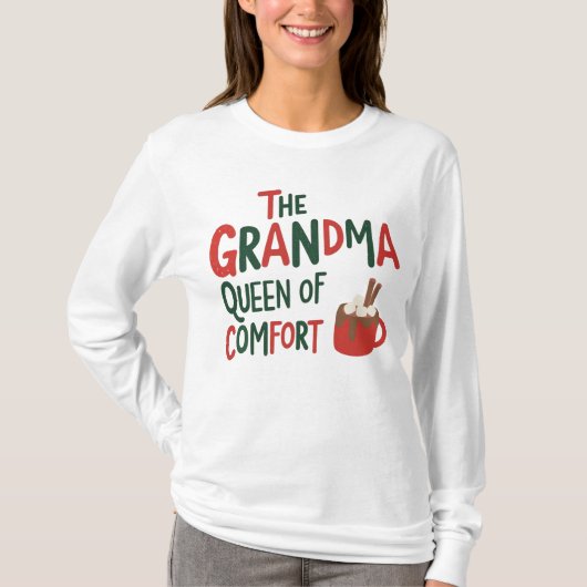 Oma Queen van Comfort Hot Coco T-shirt (Voorkant)