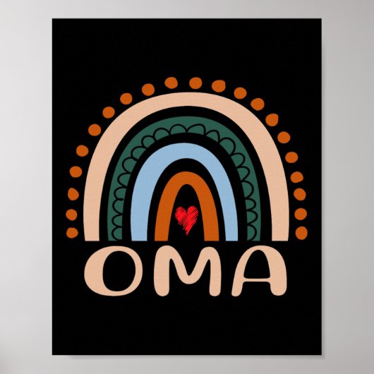Oma Rainbow Oma Schattige Moederdag Funny Oma Poster (Voorkant)