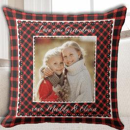 Oma Red Buffalo Plaid Rustieke Kerst Kussen