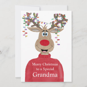 Oma Rendier Kerst  Feestdagenkaart