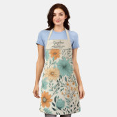 Oma Retro Bloemen Kleinkinderen Namen Schort (Gedragen)