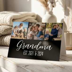 Oma Richtte Zwarte 3 Foto Witte Schrift Op Kaart