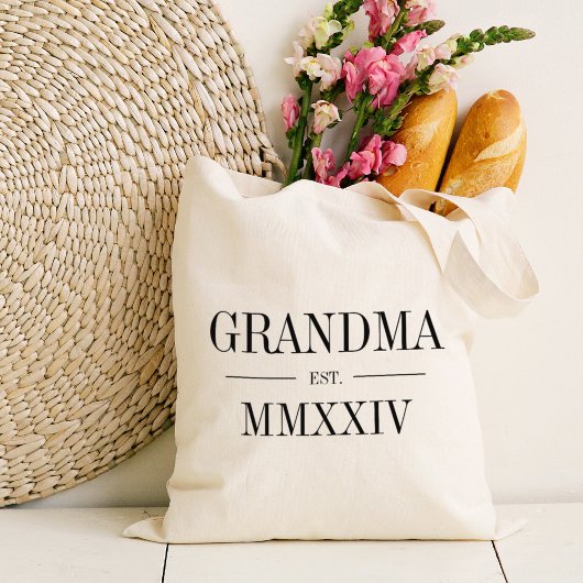 Oma Romeins cijfer jaar gevestigd Tote Bag