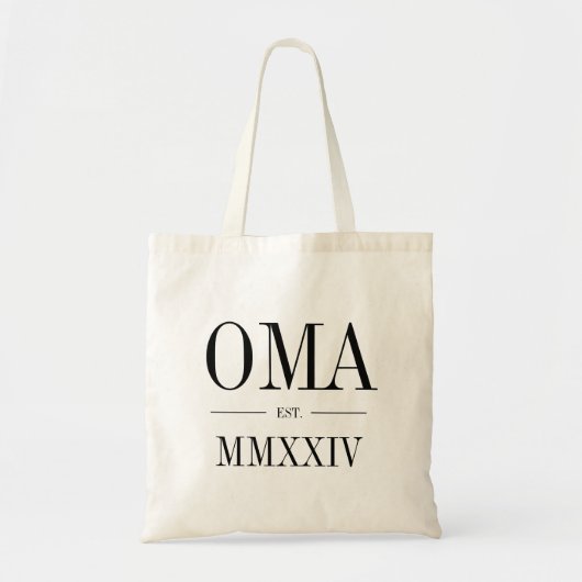 Oma Romeins numeriek jaar vastgesteld Tote Bag (Voorkant)