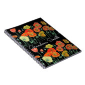 Oma Rood Oranje Klaproos Klaprozen bloemig Waterve Notitieboek (Rechterzijde)