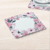 Oma roze bloemfoto kartonnen onderzetters (Gebogen)