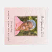 Oma roze foto fleece deken (Voorkant (Horizontaal))