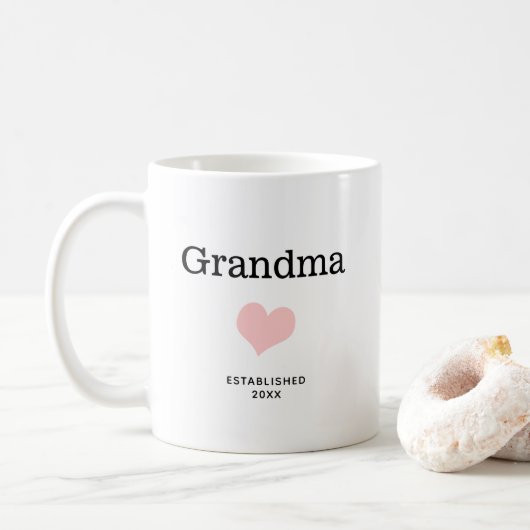 Oma, Roze hart, Eigen foto Koffiemok (Met donut)