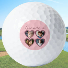 Oma Roze Harten 4 Kleinkinderen Fotocollage Golfballen