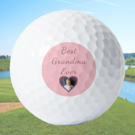 Oma Roze Harten Kleinkinderen Custom Photo Golfballen