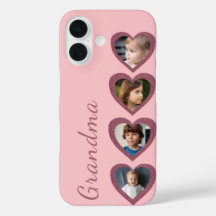 Oma Roze Harten Kleinkinderen Fotocollage