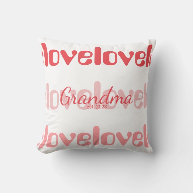 Oma Roze Rode Typografie Kussen (Voorkant)