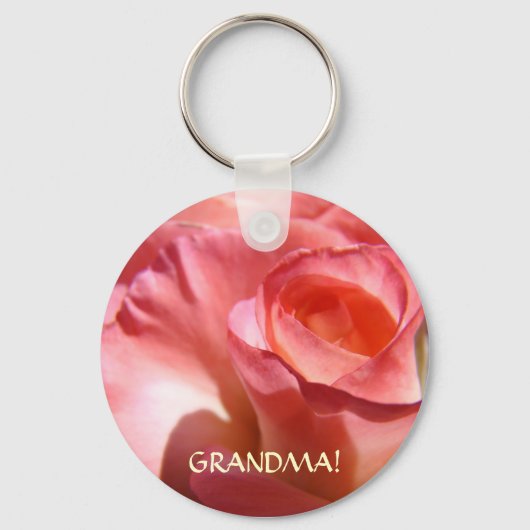 OMA! Roze Roos Sleutelhanger Rozen Tuin (Voorkant)