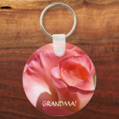 OMA! Roze Roos Sleutelhanger Rozen Tuin (Voorkant)