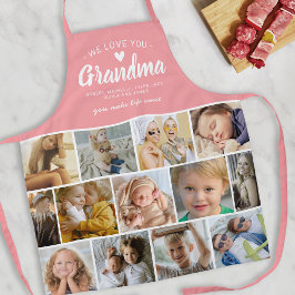 Oma Roze Schort met 13 Foto Collage