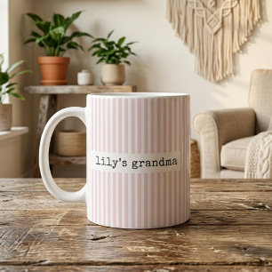 Oma   Roze Strepen Oma Persoonlijk Geschenk Koffiemok