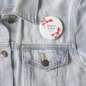 Oma Roze Witte Aquarel Bloemen Ronde Button 5,7 Cm (In situ)