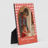 Oma Rustic Love You Gingham Fotobord Fotoplaat (Zijkant)