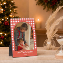 Oma Rustic Love You Gingham Fotobord