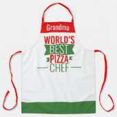Oma - 's Werelds Beste Pizza Chef - rood wit groen Schort (Voorkant)