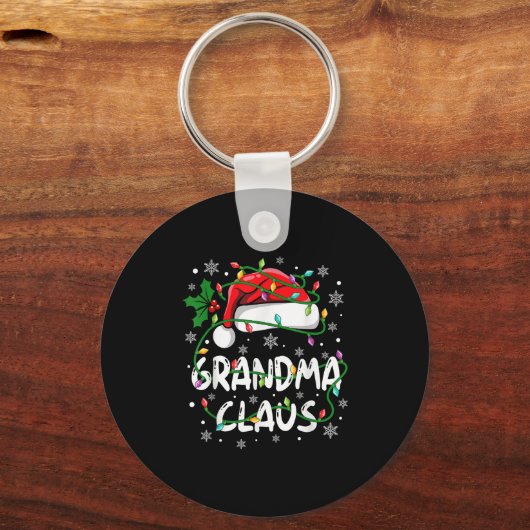Oma Santa Claus Familie Kerst Squad Crew Ma Sleutelhanger (Voorkant)